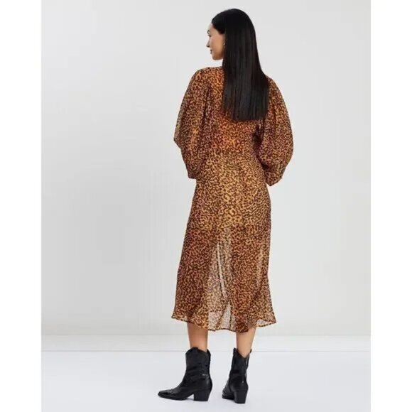 C/Meo Collective Apparent Long Sleeve Dress With An All Over Abstract Animal Pri - Picture 8 of 9